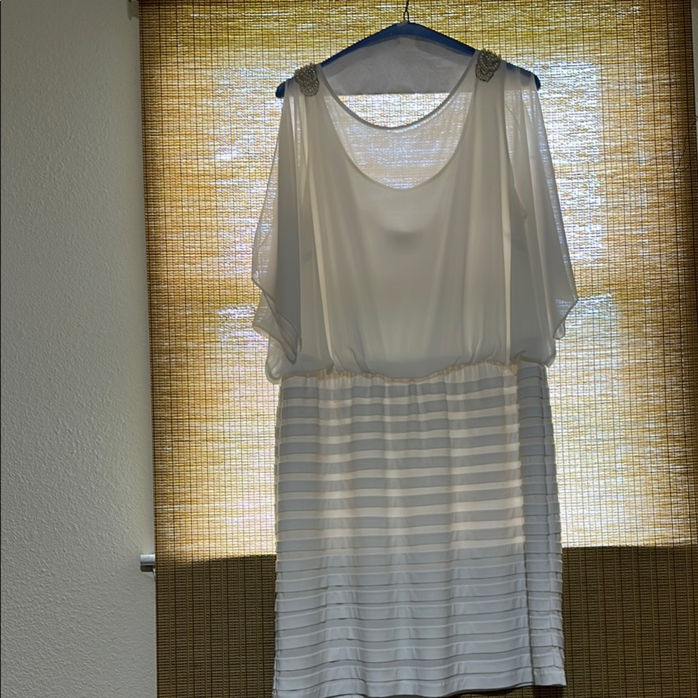 dressbarn Cream Wedding Dress with Silver Details